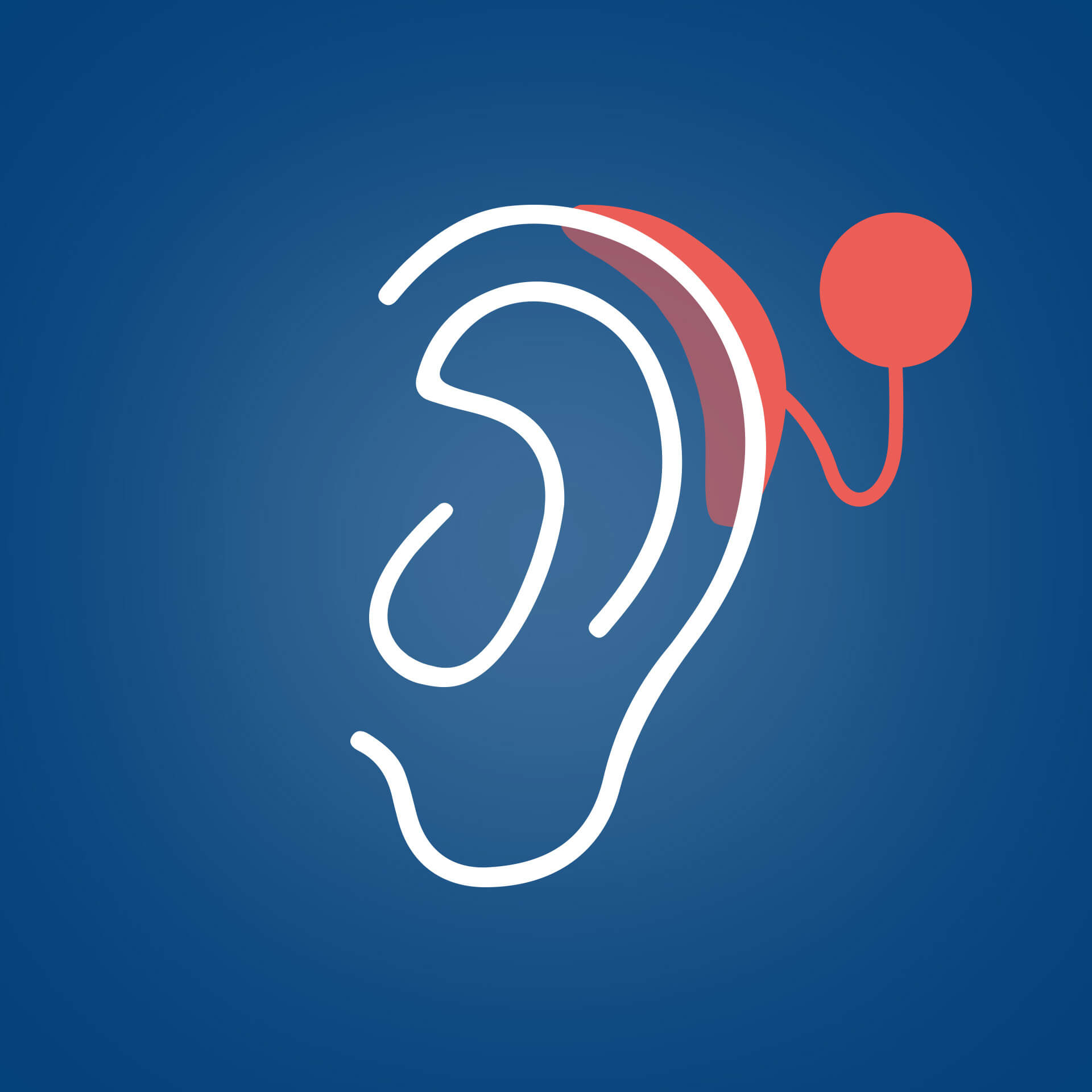 Hörgerät am Ohr und Kopf Icon